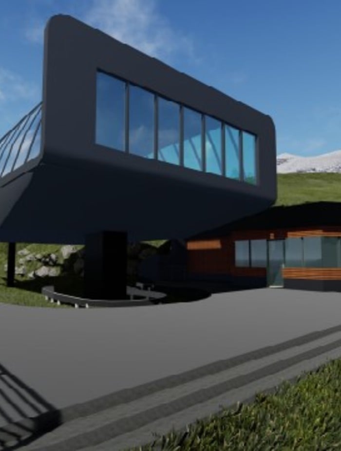 Rendering mountain station