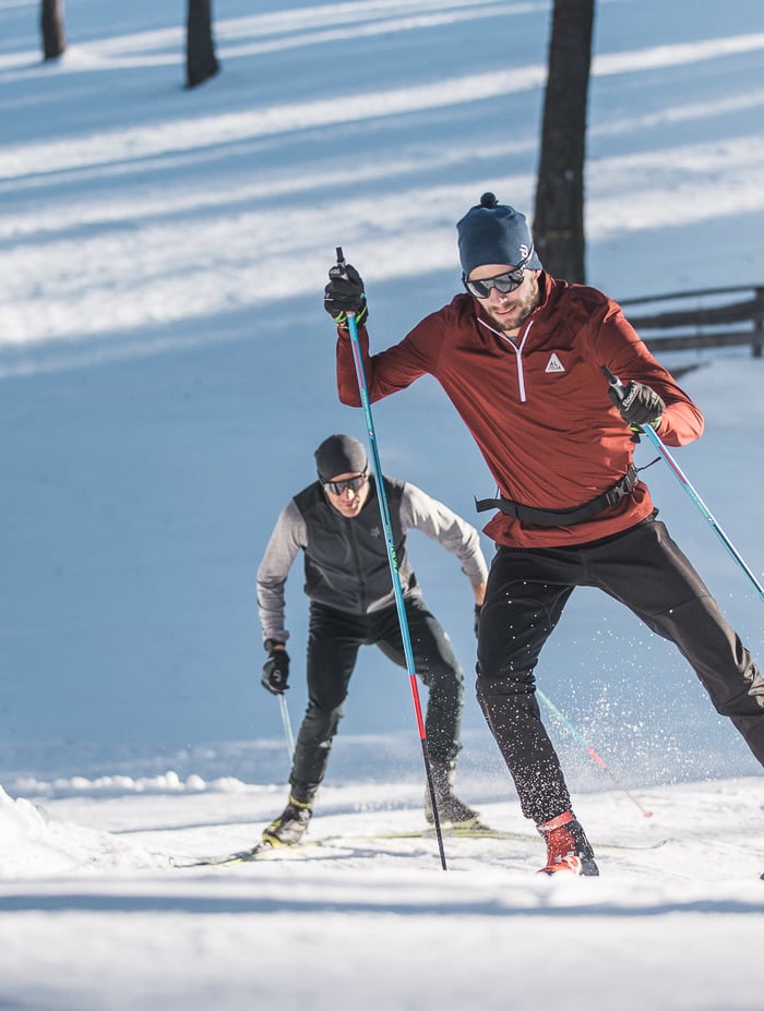 Cross-country skiing on Merano 2000 in South Tyrol