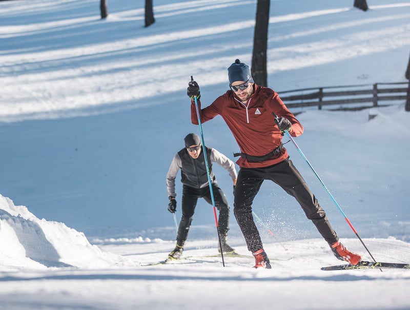 Cross-country skiing on Merano 2000 in South Tyrol